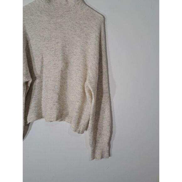 Womens medium sweater alpaca mockneck Samsoe Samsoe oatmeal slouchy boho beige - Picture 5 of 9